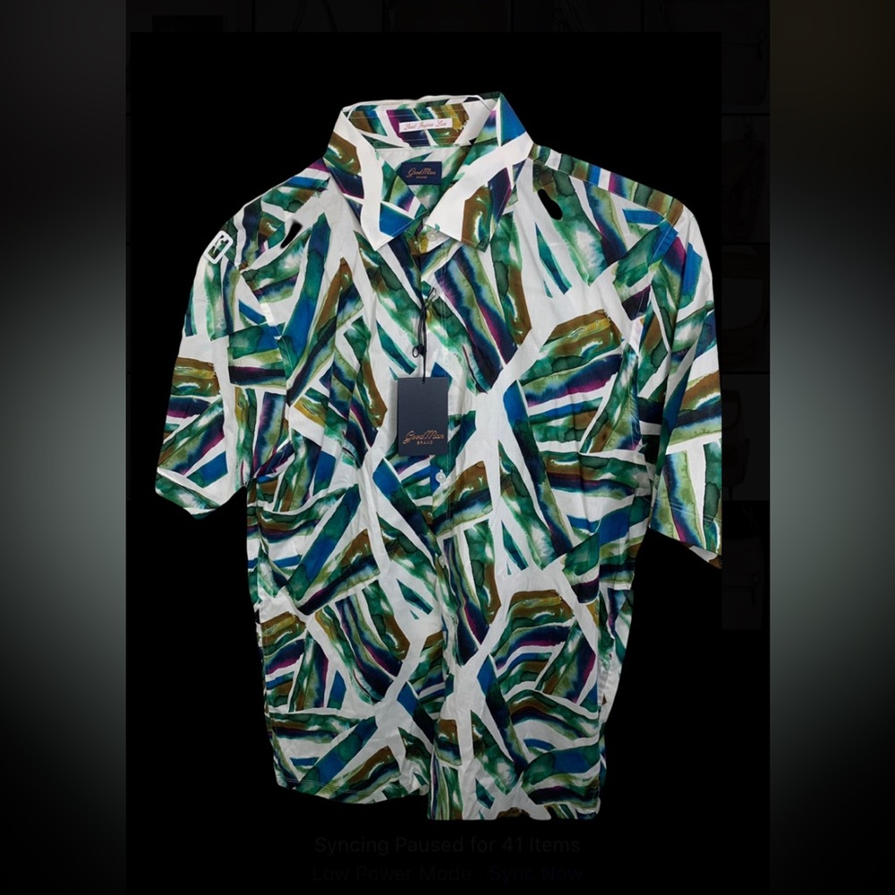 Beautiful Men’s XL Good Man Brand abstract button up brand new with tags